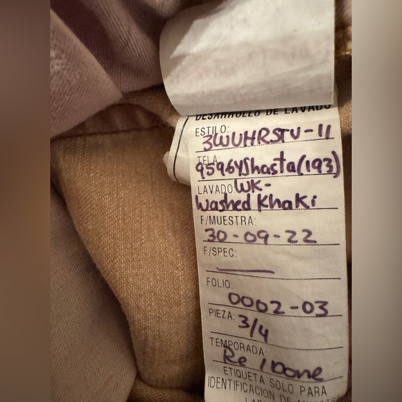 REDONE 70s Stove Pipe in Washed Khaki Skinny Jeans Women's Tan Jeans Size 26 - Picture 5 of 10